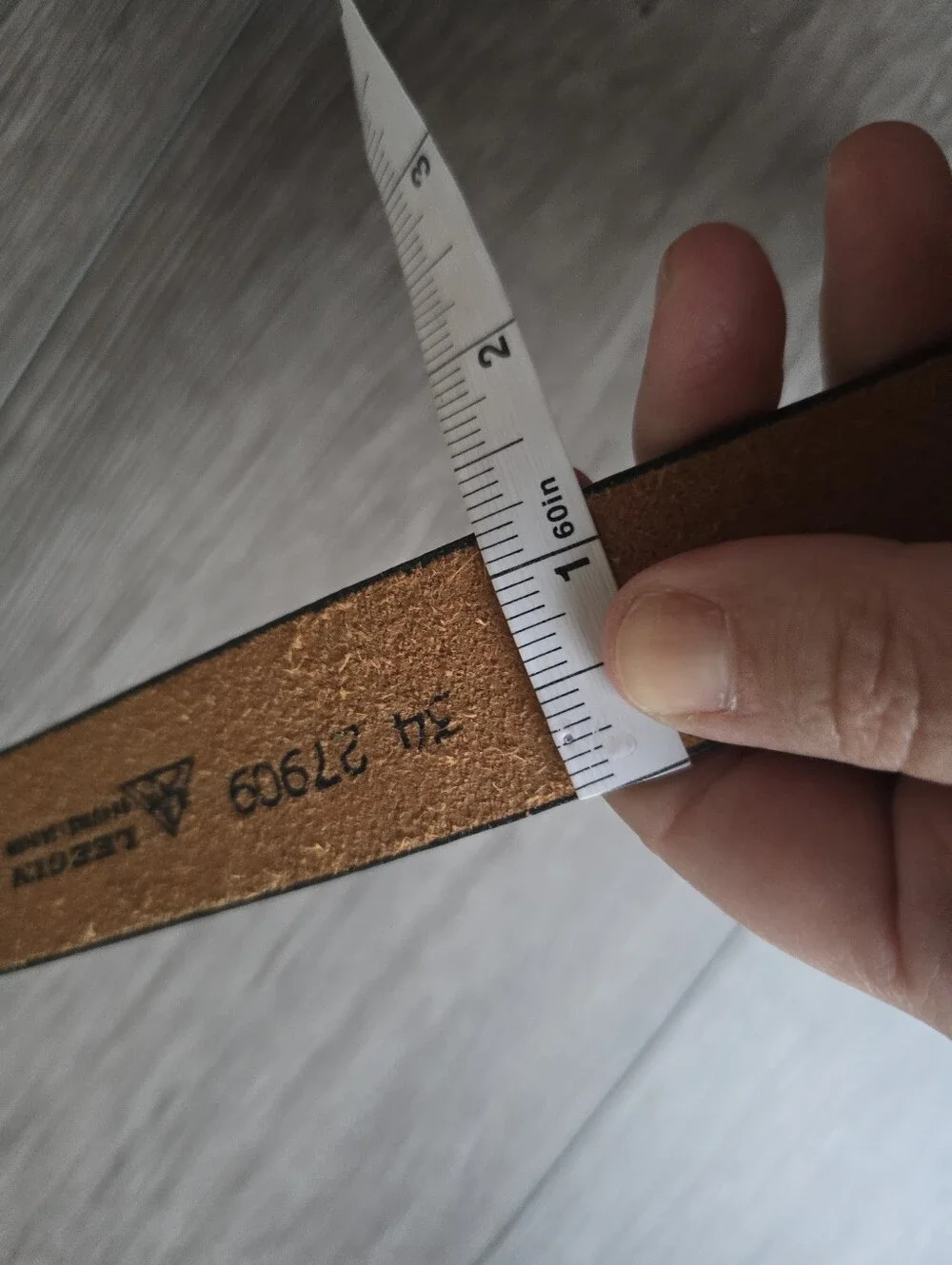 Leegin Genuine Leather Belt Cognac Brown Brass Buckle Made in USA Size 34